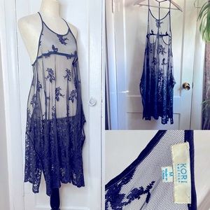 Navy sheer lace Dress
